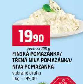 FINSKÁ POMAZÁNKA TŘENÁ NIVA POMAZÁNKA NIVA POMAZÁNKA 100g vybrané druhy