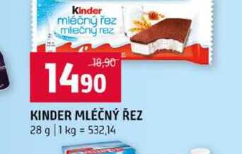 KINDER MLÉČNÝ ŘEZ 28 g