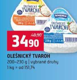 OLEŠNICKÝ TVAROH 200-230 g vybrané druhy 