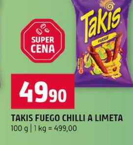 TAKIS FUEGO CHILLI A LIMETA 100 g