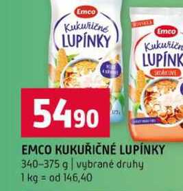 EMCO KUKUŘIČNÉ LUPÍNKY 340-375 g vybrané druhy 