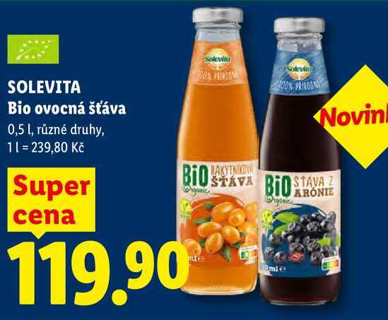 SOLEVITA Bio ovocná šťáva, 0,5 l