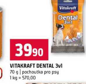 VITAKRAFT DENTAL 3v1 70 g pochoutka pro psy