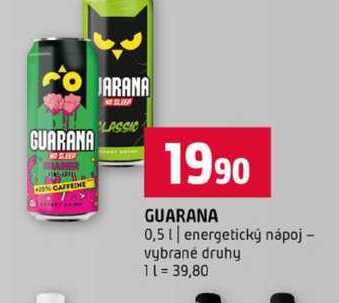GUARANA 0,5l energetický nápoj vybrane druhy