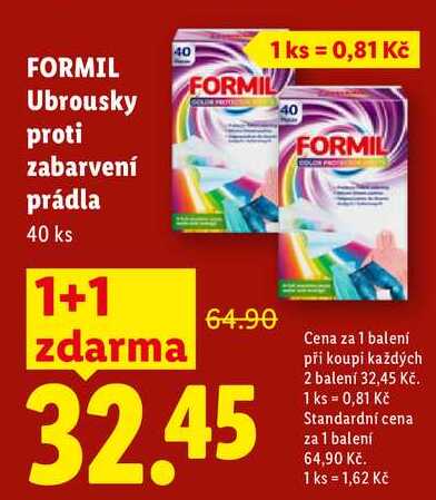 FORMIL Ubrousky proti zabarvení prádla, 40 ks