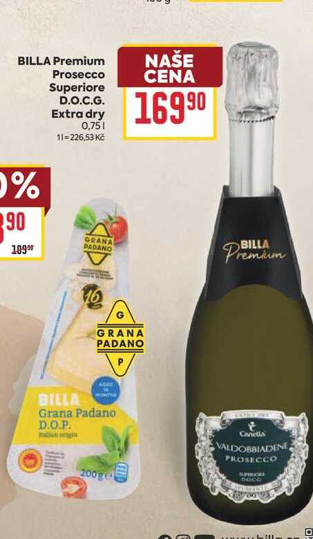BILLA Premium Prosecco Superiore D.O.C.G. Extra dry 0,75l