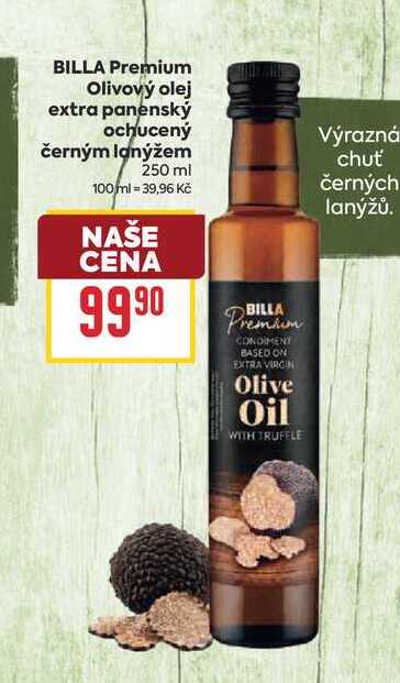 BILLA Premium Olivový olej extra panenský ochucený černým lanýžem 250 ml