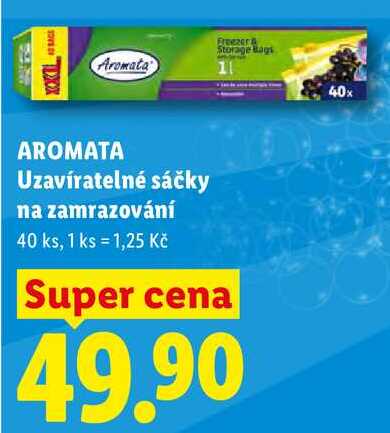 AROMATA Uzavíratelné sáčky na zamrazování, 40 ks