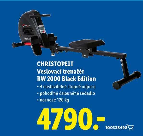 CHRISTOPEIT Veslovací trenažér RW 2000 Black Edition