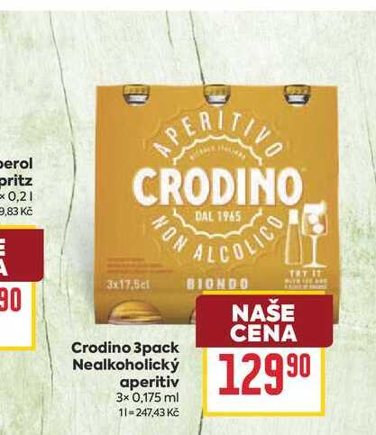 Crodino 3pack Nealkoholický aperitiv 3× 0,175 ml