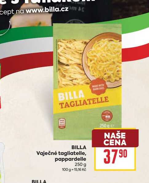 BILLA Vaječné tagliatelle, pappardelle 250 g