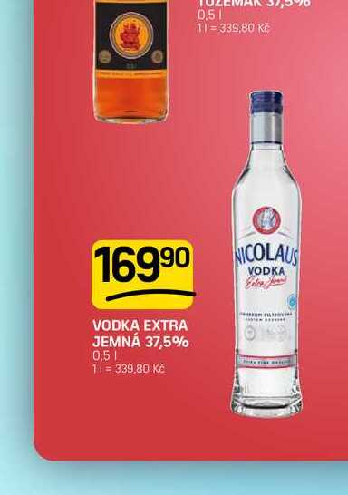VODKA EXTRA JEMNÁ 37,5% 0,5l