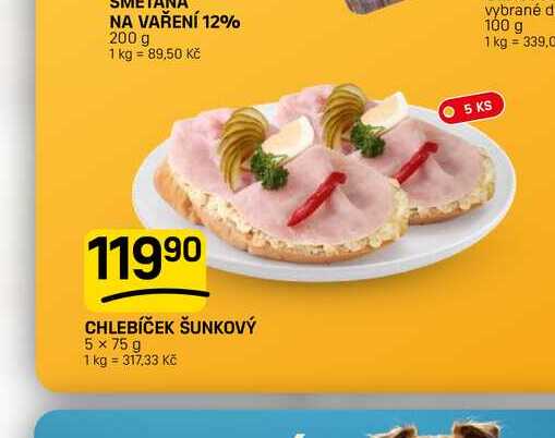 CHLEBÍČEK ŠUNKOVÝ 5 x 75 g  