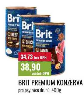 BRIT PREMIUM KONZERVA, pro psy, více druhů, 400g