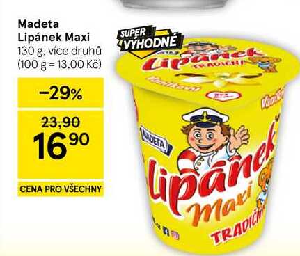 Madeta Lipánek Maxi, 130 g, více druhů  