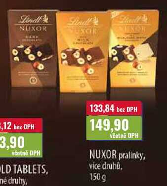 NUXOR pralinky, více druhů, 150g