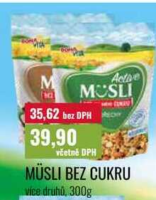 MÜSLI BEZ CUKRU více druhů, 300g 