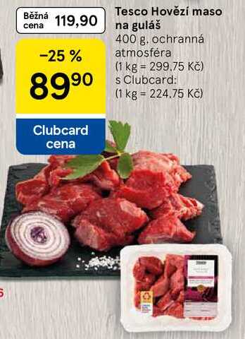 Tesco Hovězí maso na guláš, 400 g