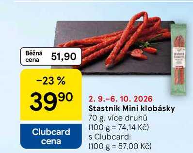 Stastnik Mini klobásky, 70 g