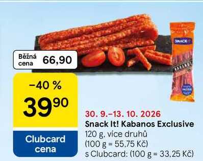 Snack It! Kabanos Exclusive, 120 g, více druhů
