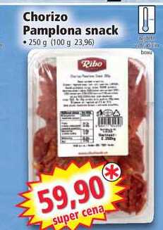 Chorizo Pamplona snack, 250 g