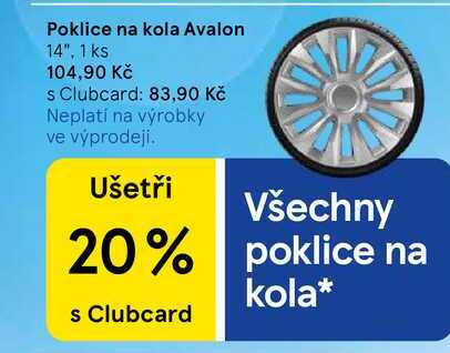 Poklice na kola Avalon 14", 1 ks