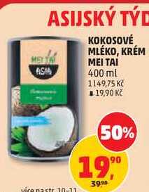 KOKOSOVÉ MLÉKO, KRÉM MEI TAI, 400 ml  