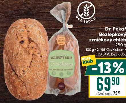 Dr. Pekař Bezlepkový zrníčkový chléb 280 g 