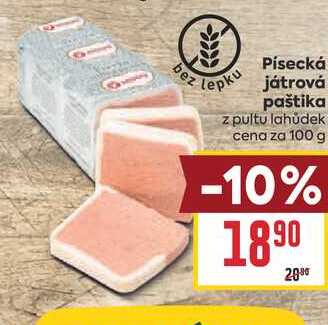 Písecká játrová paštika z pultu lahůdek cena za 100 g 