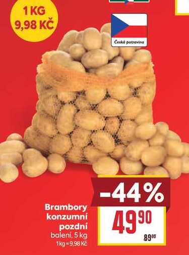 Brambory konzumní pozdní baleni, 5 kg