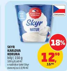 SKYR KARLOVA KORUNA bílý, 150 g 