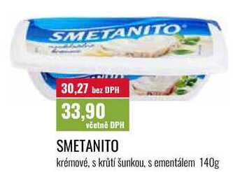 SMETANITO krémové, s krůtí šunkou, s ementálem 140g