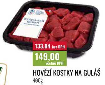 HOVĚZÍ KOSTKY NA GULÁŠ 400g