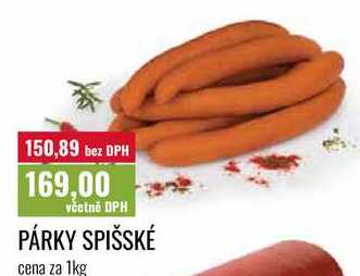 PÁRKY SPIŠSKÉ cena za 1kg