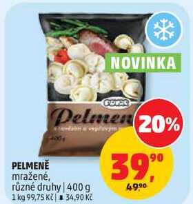 PELMENĚ mražené, různé druhy, 400 g