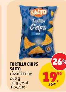 TORTILLA CHIPS SALTO různé druhy, 200 g  