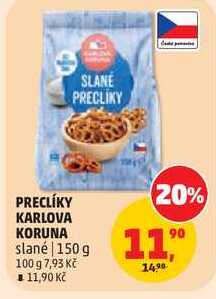 PRECLÍKY KARLOVA KORUNA slané, 150 g 