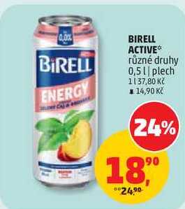 BIRELL ACTIVE různé druhy, 0,5 l