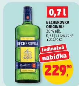 BECHEROVKA ORIGINAL 38% alk., 0,7 l