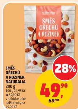 SMĚS OŘECHŮ A ROZINEK NATURALIA, 200 g