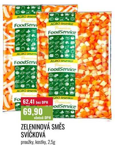 ZELENINOVÁ SMĚS SVÍČKOVÁ proužky, kostky, 2,5g 