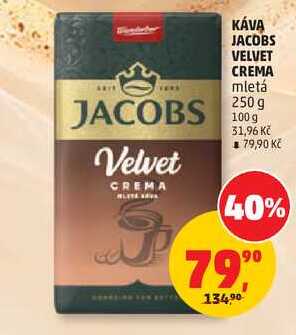 KÁVA JACOBS VELVET CREMA mletá, 250 g  
