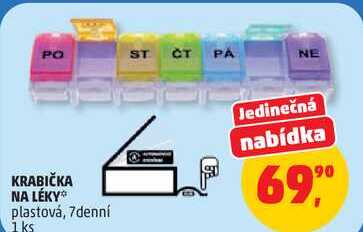 KRABIČKA NA LÉKY plastová, 7denní, 1ks