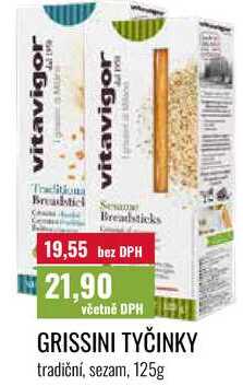 GRISSINI TYČINKY tradiční, sezam, 125g