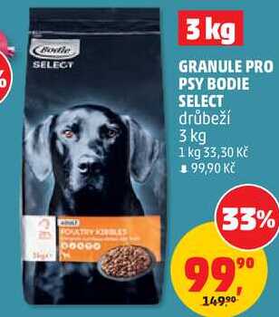 GRANULE PRO PSY BODIE SELECT drůbeží, 3 kg