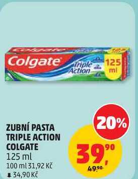 ZUBNÍ PASTA TRIPLE ACTION COLGATE, 125 ml  