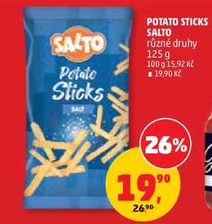 POTATO STICKS SALTO různé druhy, 125 g 