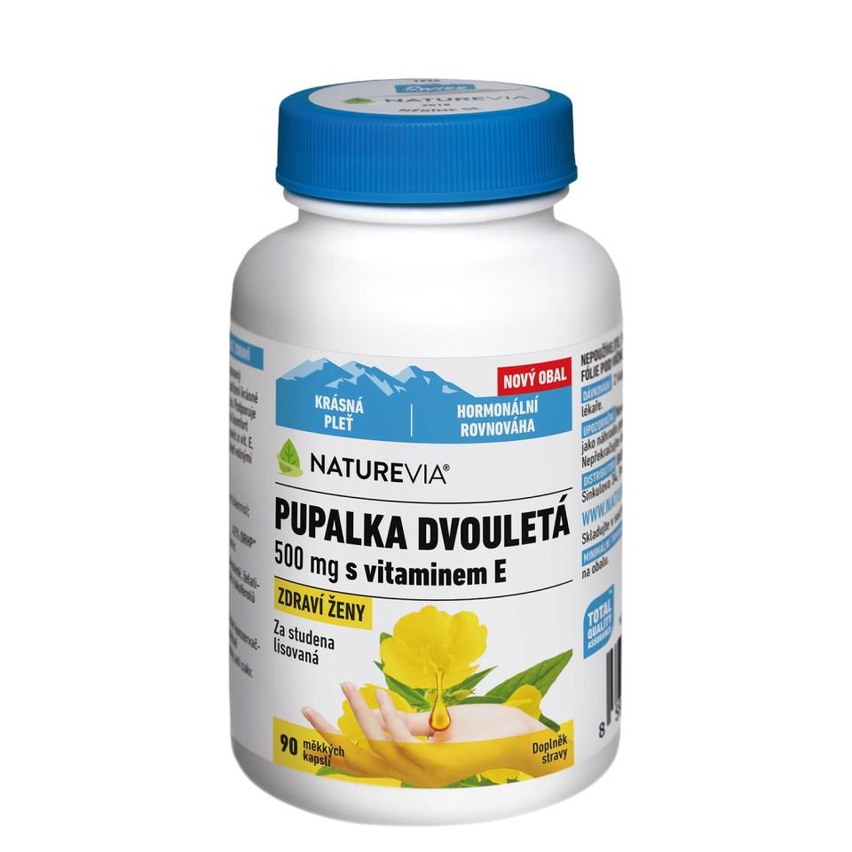 Naturevia Pupalka dvouletá 500mg s vitaminem E 90 kapslí