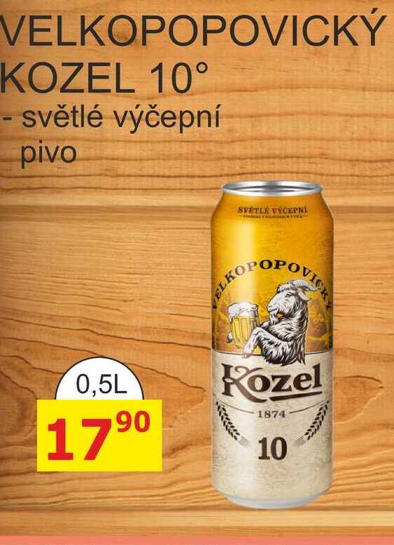 VELKOPOPOVICKÝ KOZEL 10° - světlé výčepní pivo 0,5L