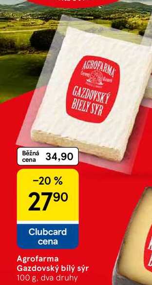 Agrofarma Gazdovský bílý sýr, 100 g, dva druhy  